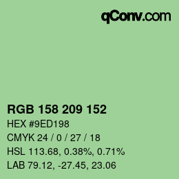 Color code: RGB 158 209 152 | qconv.com