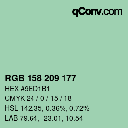 Color code: RGB 158 209 177 | qconv.com
