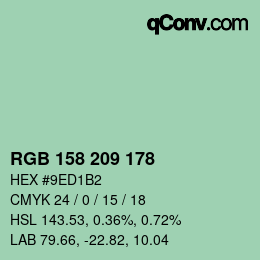 颜色代码: RGB 158 209 178 | qconv.com
