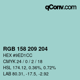 Color code: RGB 158 209 204 | qconv.com