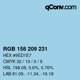 Color code: RGB 158 209 231 | qconv.com