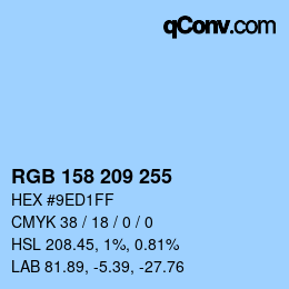 Color code: RGB 158 209 255 | qconv.com