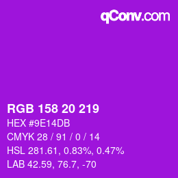 カラーコード: RGB 158 20 219 | qconv.com
