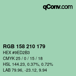 Color code: RGB 158 210 179 | qconv.com