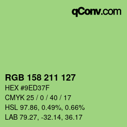 カラーコード: RGB 158 211 127 | qconv.com