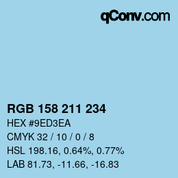 カラーコード: RGB 158 211 234 | qconv.com