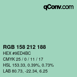 Color code: RGB 158 212 188 | qconv.com