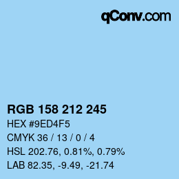 Color code: RGB 158 212 245 | qconv.com