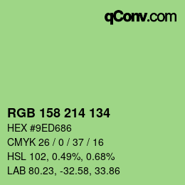 Color code: RGB 158 214 134 | qconv.com
