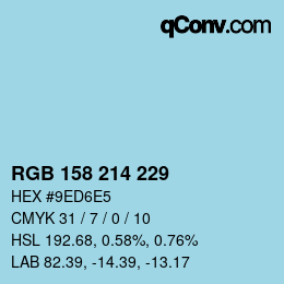 カラーコード: RGB 158 214 229 | qconv.com