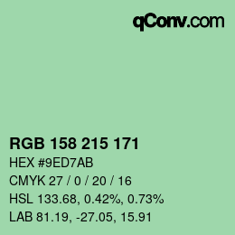 Color code: RGB 158 215 171 | qconv.com