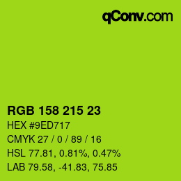 Color code: RGB 158 215 23 | qconv.com