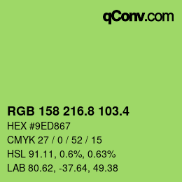 カラーコード: RGB 158 216.8 103.4 | qconv.com