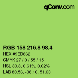 カラーコード: RGB 158 216.8 98.4 | qconv.com