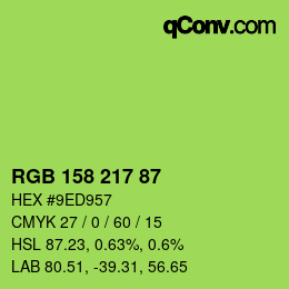 Color code: RGB 158 217 87 | qconv.com