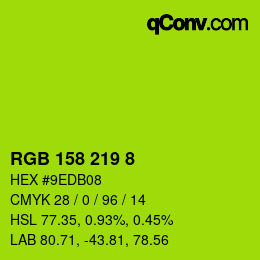 颜色代码: RGB 158 219 8 | qconv.com