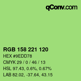 カラーコード: RGB 158 221 120 | qconv.com
