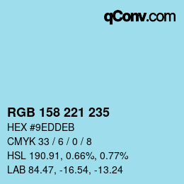 Color code: RGB 158 221 235 | qconv.com