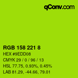 Color code: RGB 158 221 8 | qconv.com