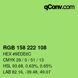 Code couleur: RGB 158 222 108 | qconv.com