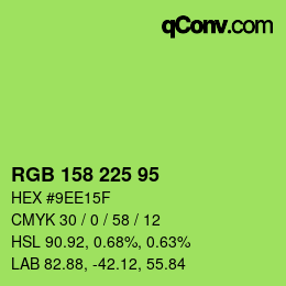 Color code: RGB 158 225 95 | qconv.com
