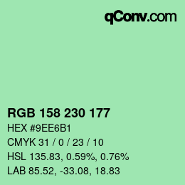 Color code: RGB 158 230 177 | qconv.com