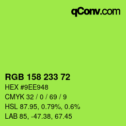 Color code: RGB 158 233 72 | qconv.com