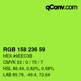 Color code: RGB 158 236 59 | qconv.com