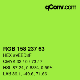 Código de color: RGB 158 237 63 | qconv.com