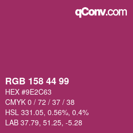 カラーコード: RGB 158 44 99 | qconv.com
