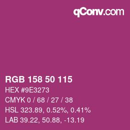 Color code: RGB 158 50 115 | qconv.com