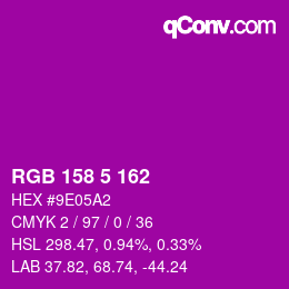 Color code: RGB 158 5 162 | qconv.com