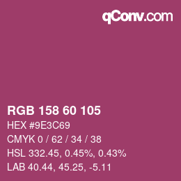 Color code: RGB 158 60 105 | qconv.com