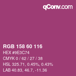 カラーコード: RGB 158 60 116 | qconv.com