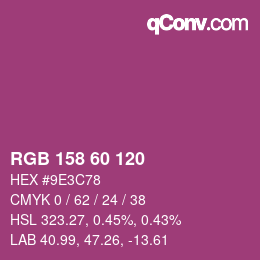 Color code: RGB 158 60 120 | qconv.com