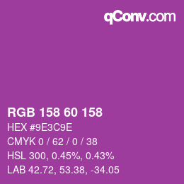 Color code: RGB 158 60 158 | qconv.com