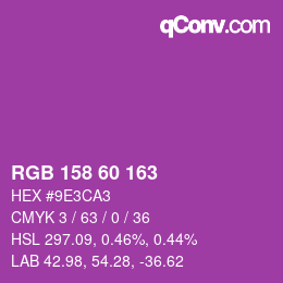 カラーコード: RGB 158 60 163 | qconv.com