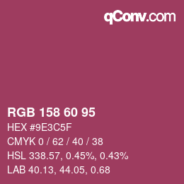 Farbcode: RGB 158 60 95 | qconv.com