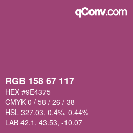 Color code: RGB 158 67 117 | qconv.com