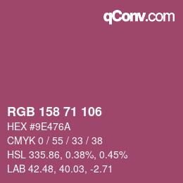 Code couleur: RGB 158 71 106 | qconv.com