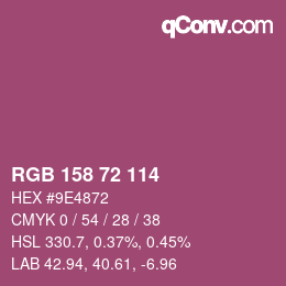 Color code: RGB 158 72 114 | qconv.com