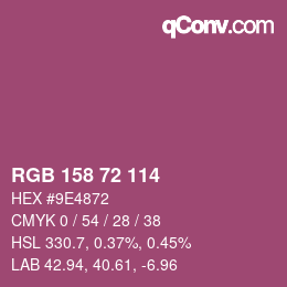 Color code: RGB 158 72 114 | qconv.com