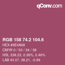 カラーコード: RGB 158 74.2 104.6 | qconv.com
