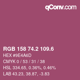 カラーコード: RGB 158 74.2 109.6 | qconv.com