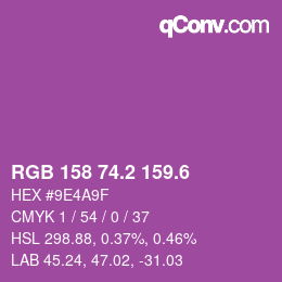 カラーコード: RGB 158 74.2 159.6 | qconv.com