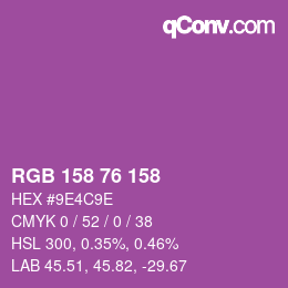 Color code: RGB 158 76 158 | qconv.com