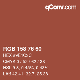 Código de color: RGB 158 76 60 | qconv.com