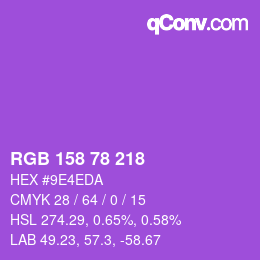 カラーコード: RGB 158 78 218 | qconv.com