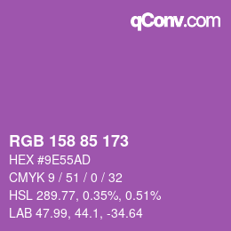 Color code: RGB 158 85 173 | qconv.com