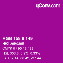 Color code: RGB 158 8 149 | qconv.com